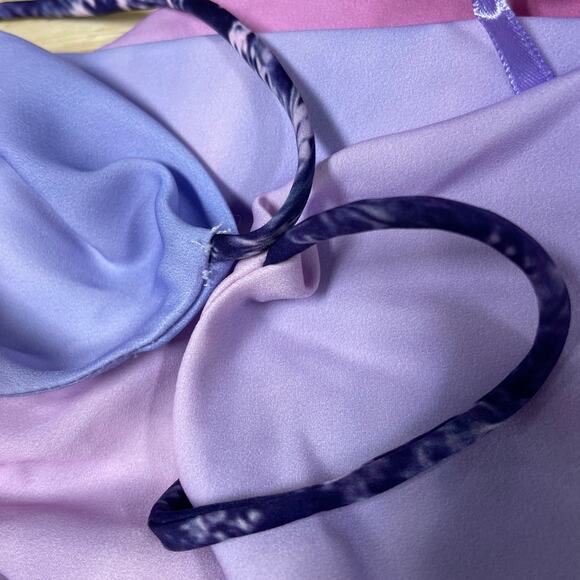 Le Superbe NWT Slip Into This Slip Dress Malibu Provence Sky Size S Lace Up Midi - Picture 9 of 10